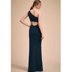 KATIE MAY Gwyneth Black One Shoulder Ruched Long Formal Dress SIZE: 4